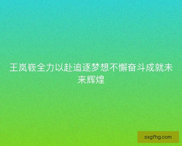 王岚嵚全力以赴追逐梦想不懈奋斗成就未来辉煌